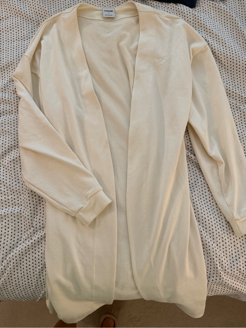 Gymshark Cream Open-Front Cardigan Sweater
